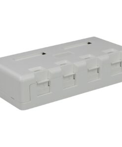 Vtičnica, 4xRJ45, UTP cat.5e, IDC sistem, N/O, 135x65x30mm, bela