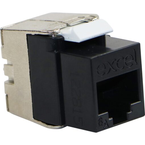Modul RJ45, UTP cat.6A, Toolless, Low Profile, keystone, črn