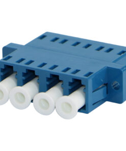 Optični adapter, LC quad, SM, Singlemode, montaža z vijačenjem, flangeless, moder pak 6kos