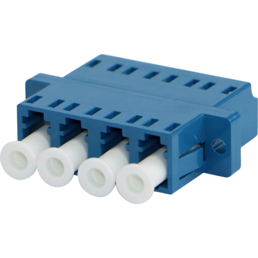Optični adapter, LC quad, SM, Singlemode, montaža z vijačenjem, flangeless, moder pak 6kos