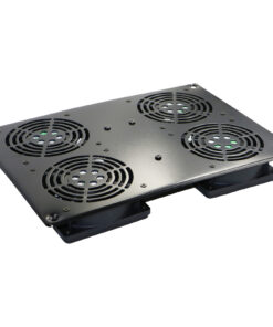 Ventilatorska enota 4x ventilator, črna, priključni kabel schuko 3m