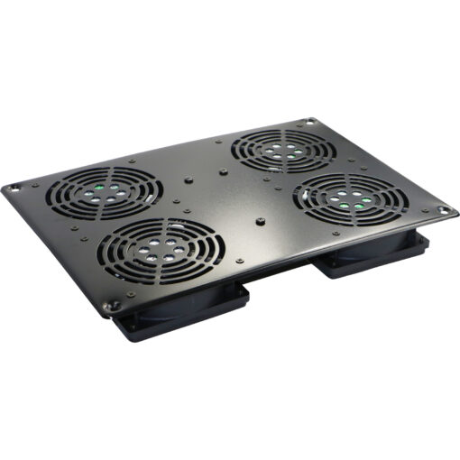 Ventilatorska enota 4x ventilator, črna, priključni kabel schuko 3m