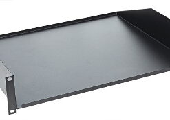 KONZOLNA POLICA, 19", 2HE, globina 406mm, črna, perforirana
