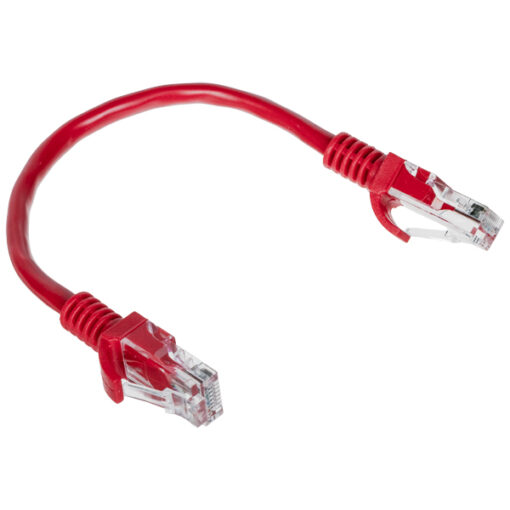 Priključni kabel U/UTP, cat.5e, PVC, rdeč, 0,2m GP