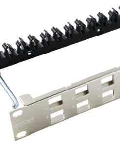 Excel U/L kotni patch panel, 24 portov, K/stone, 1U, krom