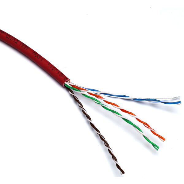 Excel U/UTP kabel cat.5E, trd, LSOH, Dca, 305m, Bx, rdeč
