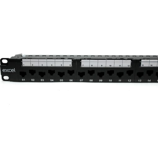 Excel patch panel cat.6A, 24 portov, brez zaščite, 1U, 110, črn - Image 3