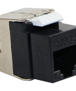 Excel modul K/S cat.6A, brez zaščite, nizek profil, T/L, črn, PK24