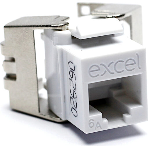 Excel modul K/S cat.6A, brez zaščite, nizek profil, T/Less, bel