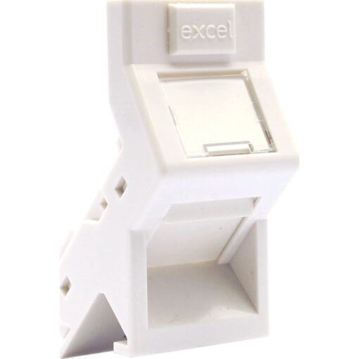 Excel pisarniška kotna zaslonka za keystone, 25x50mm, bela
