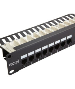 Excel UTP patch panel cat.5E, 1U, 24 portov, R/Angle, črn