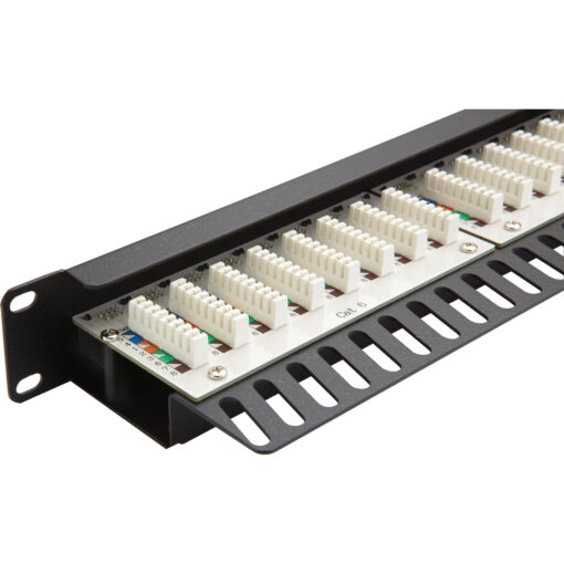 Excel UTP patch panel cat.5E, 1U, 24 portov, R/Angle, črn - Image 2