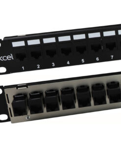 Excel spenjalni panel cat.5E, 1U, 24 portov, P/Panel, črn