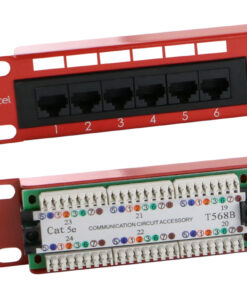 Excel UTP patch panel cat.5E, 1U, 24 portov, rdeč