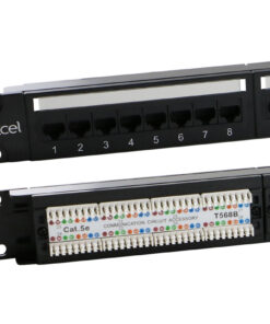 Excel patch panel cat.5E, Plus, 1U, 24 portov, črn