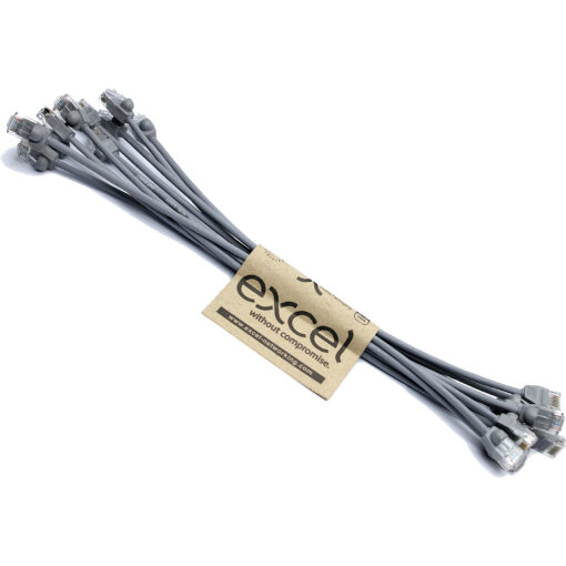 Excel U/UTP L cat.6, mini, P/L, 28AWG, LSOH, 0,5m, siv, PK10 - Image 3