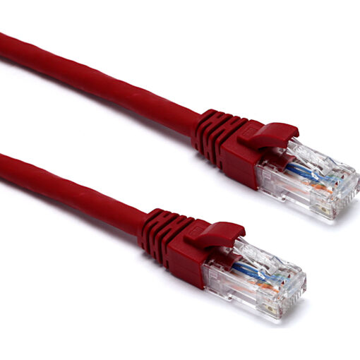 Excel U/UTP patch/lead kabel cat.6A, LSOH, z rezilom, 5m, rdeč