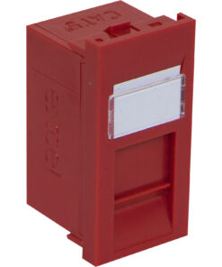 Excel UTP modul RJ45 cat.5E, brez zaščite, Euro, rdeč