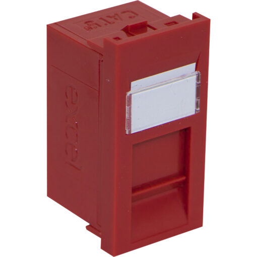 Excel UTP modul RJ45 cat.5E, brez zaščite, Euro, rdeč