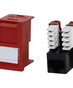 Excel UTP modul RJ45 LJ6C cat.5E, brez zaščite, rdeč