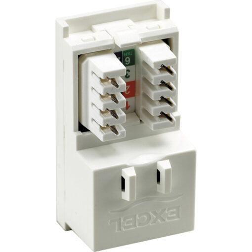 Excel UTP modul RJ45 cat.5E, brez zaščite, nizek profil, Euro, bel
