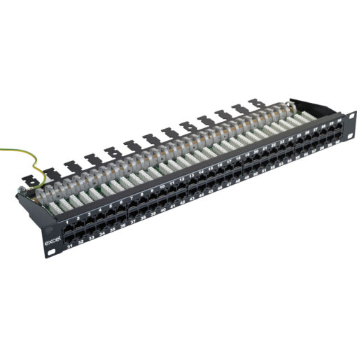 Excel telefonski patch panel RJ45 cat.5E, 60 portov, 1U, 2PR, črn - Image 2