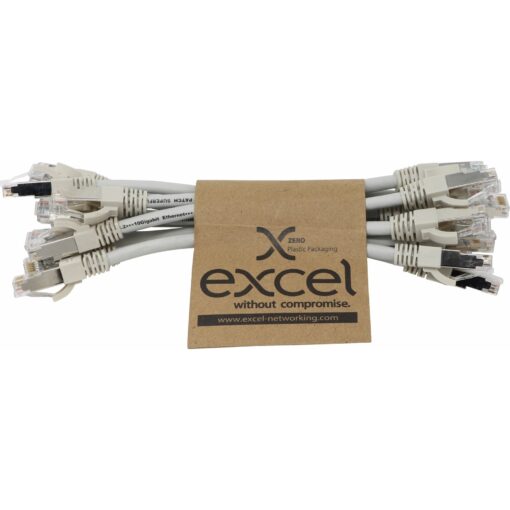 Excel S/FTP kabel cat.6A, P/Lead, LSOH, 215mm, siv, PK10 - Image 2