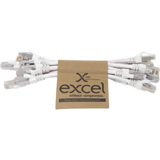 Excel S/FTP kabel cat.6A, P/Lead, LSOH, 215mm, bel, PK10 - Image 2