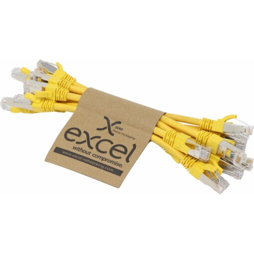 Excel S/FTP kabel cat.6A, P/Lead, LSOH, 215mm, rumen, PK10 - Image 3