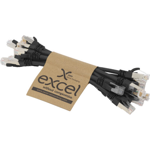 Excel S/FTP kabel cat.6A, P/Lead, LSOH, 215mm, črn, PK10 - Image 3