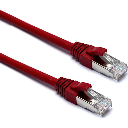 Excel S/FTP kabel cat.6A, P/Lead, LSOH, 215mm, rdeč, PK10