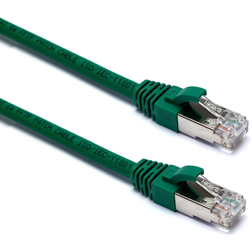 Excel S/FTP kabel cat.6A, P/Lead, LSOH, 215mm, zelen, PK10