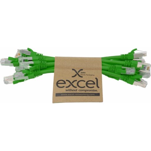 Excel S/FTP kabel cat.6A, P/Lead, LSOH, 215mm, zelen, PK10 - Image 2