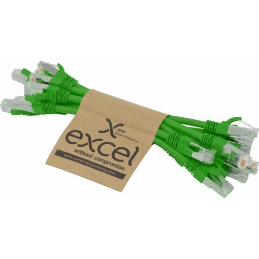 Excel S/FTP kabel cat.6A, P/Lead, LSOH, 215mm, zelen, PK10 - Image 3
