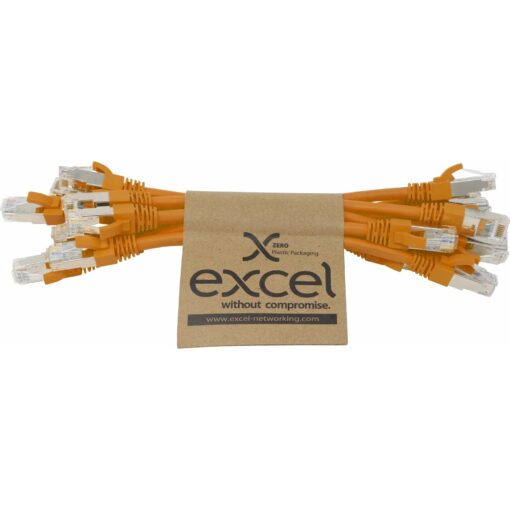Excel S/FTP kabel cat.6A, P/Lead, LSOH, 215mm, oranžen, PK10 - Image 2