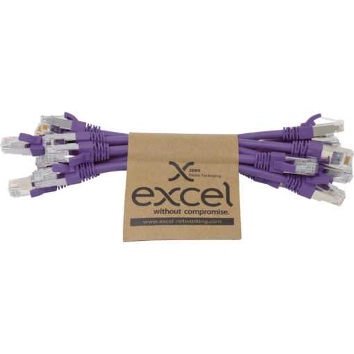 Excel S/FTP kabel cat.6A, P/Lead, LSOH, 215mm, vijoličen, PK10 - Image 3