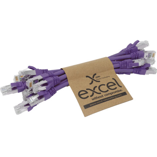 Excel S/FTP kabel cat.6A, P/Lead, LSOH, 215mm, vijoličen, PK10 - Image 2
