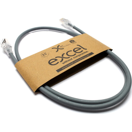 Excel S/FTP kabel cat.6A, HD, P/Lead, LSOH, z rezilom, 3m, siv - Image 2