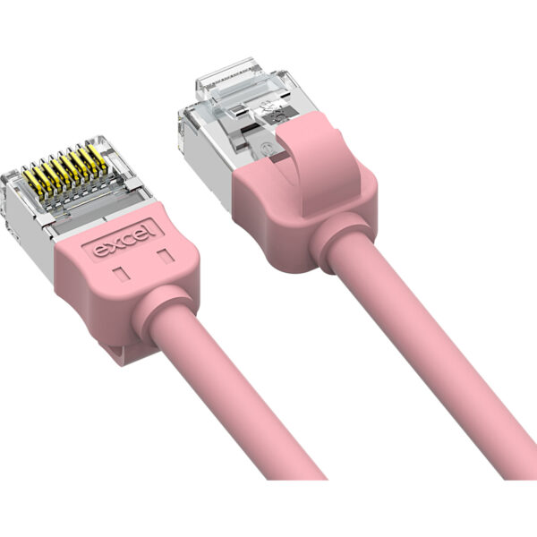 Excel patch/lead kabel cat.6A, mini, 28AWG, 2m, roza - Image 2