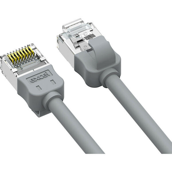 Excel patch/lead kabel cat.6A, mini, 28AWG, 0,2m, siv, PK10 - Image 2