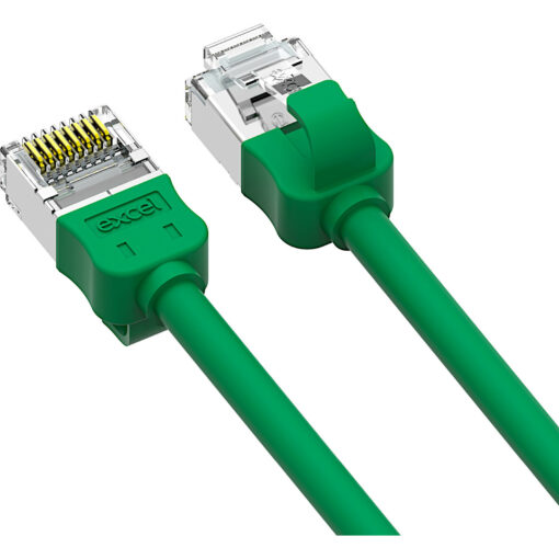 Excel patch/lead kabel cat.6A, mini, 28AWG, 0,3m, zelen, PK10 - Image 2