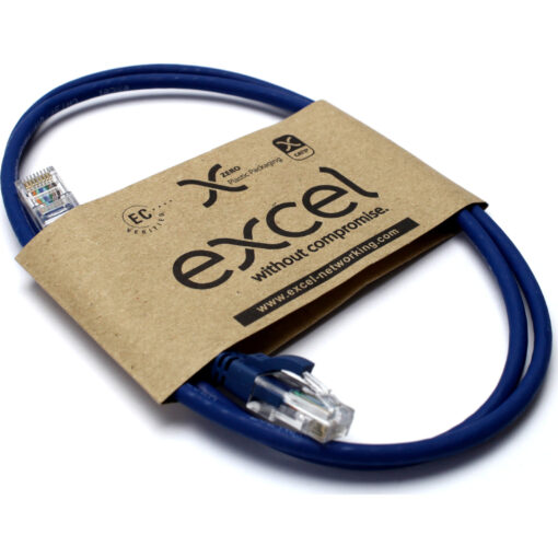 Excel U/UTP kabel cat.5E, P/Lead, LSOH, z rezilom, 0,3m, moder, PK10 - Image 2