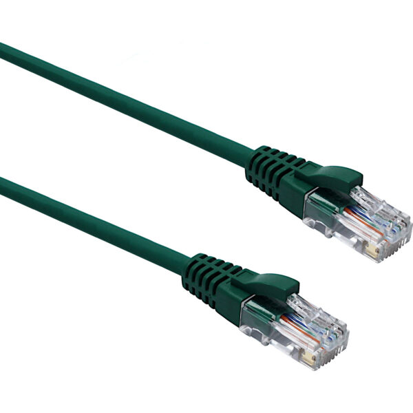 Excel U/UTP kabel cat.5E, P/Lead, LSOH, z rezilom, 0,3m, zelen, PK10
