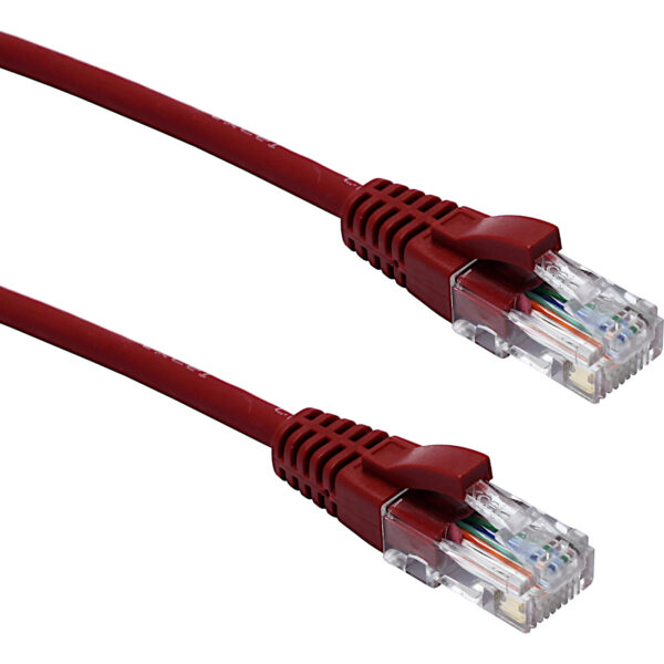 Excel U/UTP kabel cat.5E, P/Lead, LSOH, z rezilom, 2m, X/O, rdeč