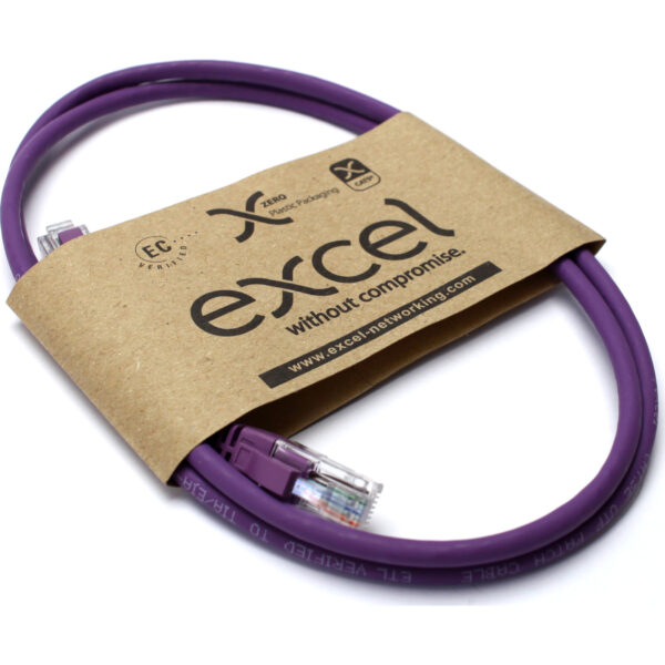 Excel U/UTP kabel cat.5E, P/Lead, LSOH, z rezilom, 3m, vijoličen - Image 2
