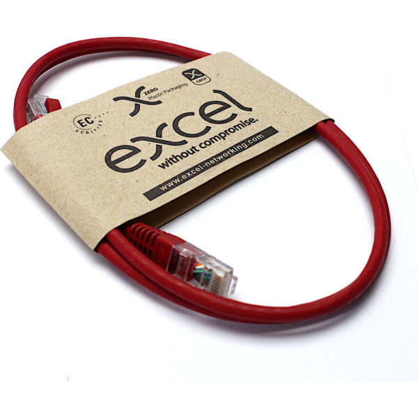 Excel U/UTP kabel cat.5E, P/Lead, LSOH, z rezilom, 2m, X/O, rdeč - Image 2