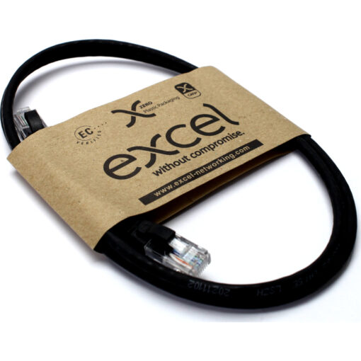 Excel U/UTP kabel cat.5E, P/Lead, LSOH, z rezilom, 7m, črn - Image 2