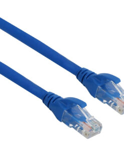 Excel U/UTP kabel cat.5E, P/Lead, LSOH, z rezilom, 0,75m, moder, PK10