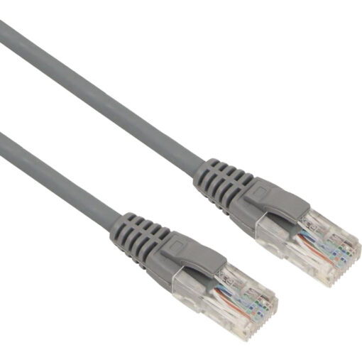 Excel U/UTP kabel cat.5E, P/Lead, LSOH, z rezilom, 0,75m, siv, PK10