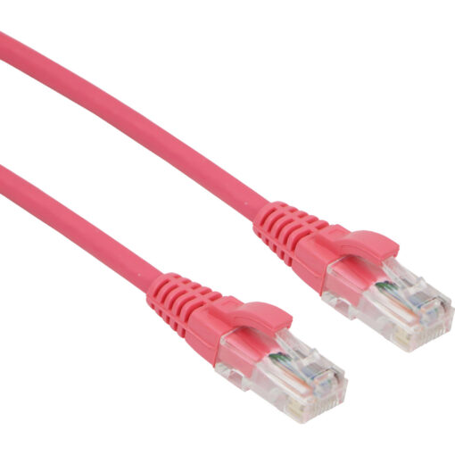 Excel U/UTP kabel cat.5E, P/Lead, LSOH, z rezilom, 0,75m, roza, PK10
